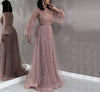 LG243 Classy Pearls beaded A-line Prom dresses(4 Colors)