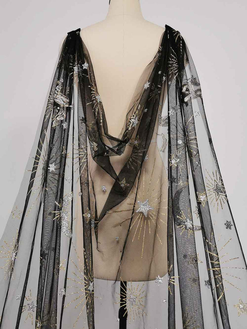 BV168 Gold glitter Black Wedding cape - Nirvanafourteen