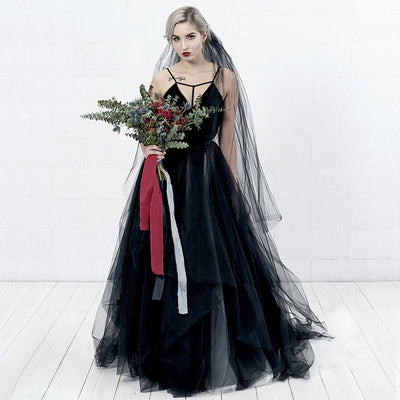 BV46 Black Wedding Veils 1.5/2/3/4/5/6/8/10Mx1.5M