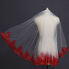BV137 Bridal Veil Bling Sequins Red  Lace