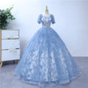 CG334 Blue Prom ball Gown