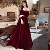 BH267 Off the Shoulder velour A-line Bridesmaid dress