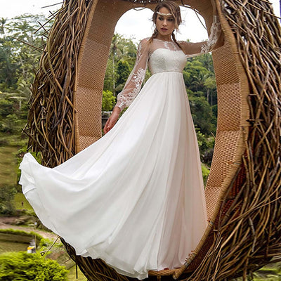 CW432 Bohemian Chiffon A-line Wedding Dress