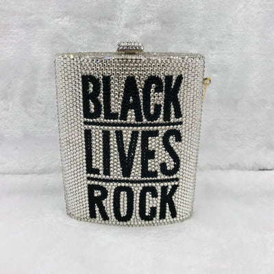 CB186 BLACK LIVES MATTER diamond Evening clutch bags
