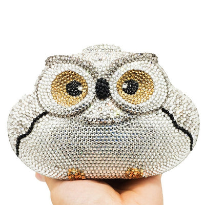 CB273 Luxury Owl shaped diamond Party Clutch Bag