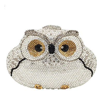 CB273 Luxury Owl shaped diamond Party Clutch Bag