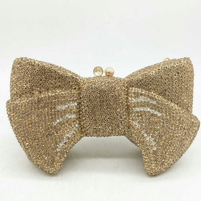 CB251 Luxurious Bow shaped diamond Evening Clutch Bags (4 Colors )