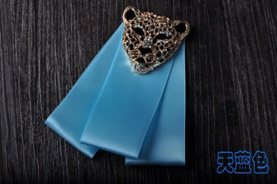 GM16 Bow Tie Rhinestone Leopard head shaped for Grooms ( 9 Colors )