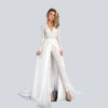 PD19 Classy lace Bridal Jumpsuits dress with sweep train
