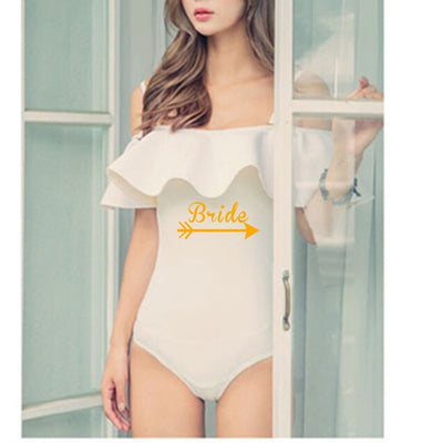 SW17 Bride & Team bride swimsuit for Hen party(Black/white)