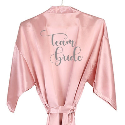 BR02 Team Bride Satin Robes For Bachelorette Party