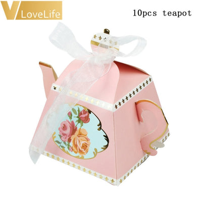 DIY482 : 10pcs/pack Teapot Wedding favor boxes