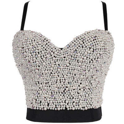 TJ114 Pearls beaded Cimi Tops ( 5 Colors )