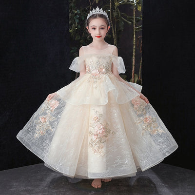 FG381 Champagne Evening dress for Girls