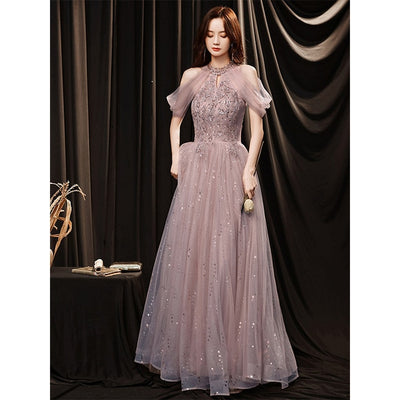BH280 Chic Halter sequined Bridesmaid dresses (2 Colors )