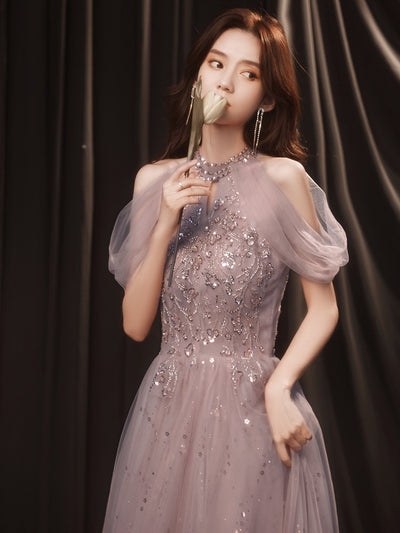 BH280 Chic Halter sequined Bridesmaid dresses (2 Colors )