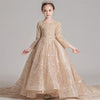 FG269 High-Quality Gold sequined Pageant Girl Dress