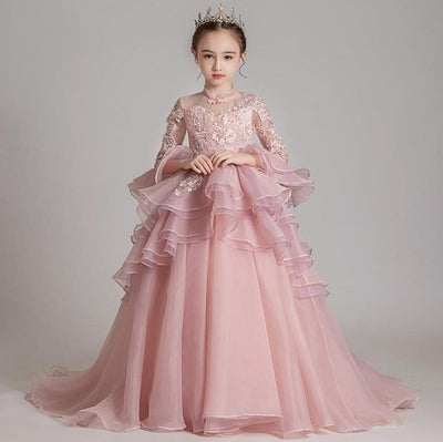 FG318 Pink Girl Pageant Dress