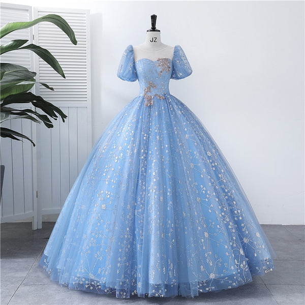 CG357 Classic Blue sequin Quinceanera Dresses - Nirvanafourteen