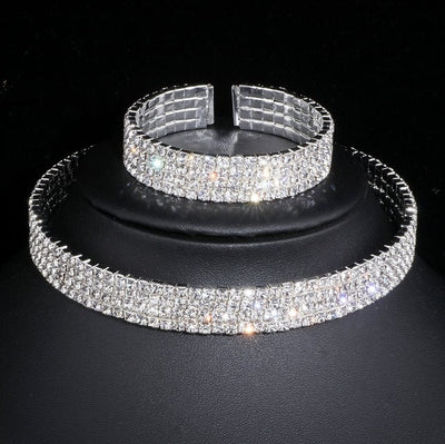 BJ96 Classic Bridal Jewelry Sets Necklace+ Earrings +Bracelet