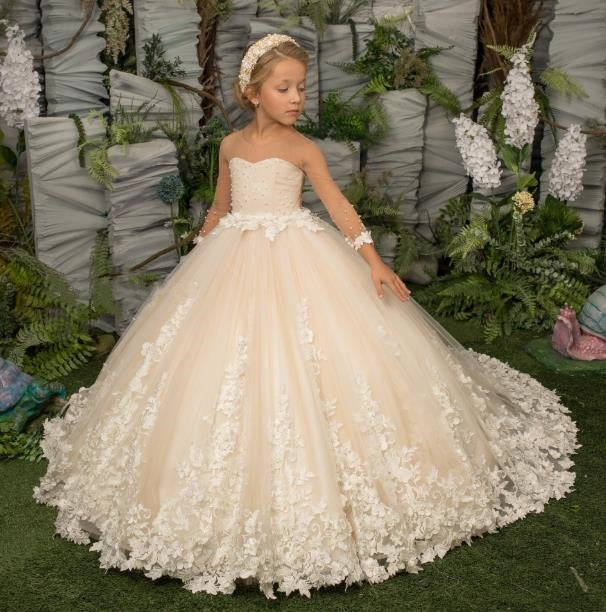 Classic Pearl Pleated Holy First Communion Flower Girl Dress Wedding  Bridesmaid | eBay