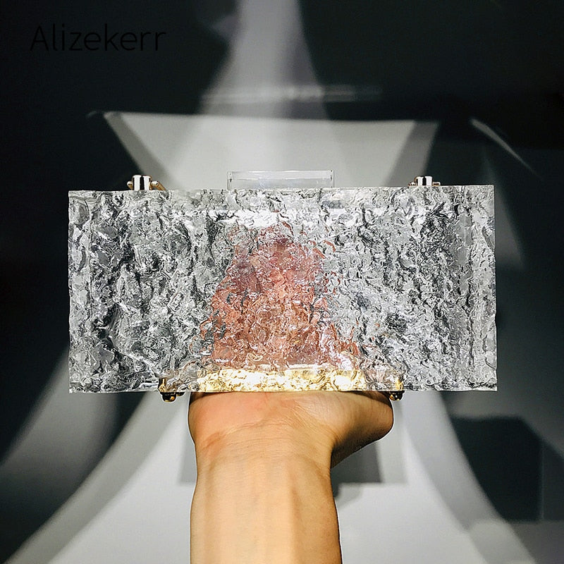 Clear Purse Acrylic Box, Women Evening Clutch Bag, Transparent