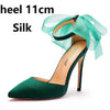 BS99 Classy satin big bow knot Bridal Heels (5 Colors)