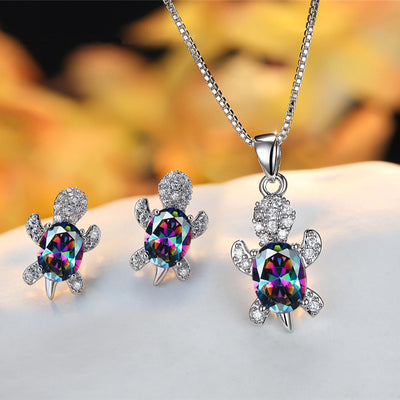 BJ487 : 3pcs Cute Turtle shaped Bridal Jewelry sets ( 20 Colors )