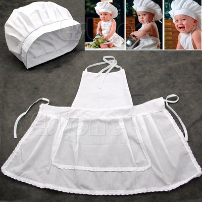PH21 Infant Chef costume Photography Props(Hat+Apron)