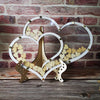 DIY307 Double Heart shape 3D wooden Wedding guest book