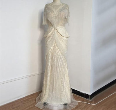 LG341 Real pictures luxurious tassel beading Pageant Gowns(6 Colors)
