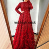 LG325 Real Photo Sequins Feathers Muslim Evening Gowns(Custom Colors)