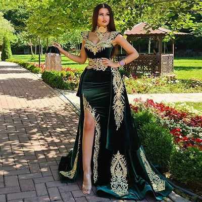 LG333 Vintage Arabic Evening gown with detachable skirt ( 6 Colors)