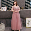 BH230 Plus size half sleeves pink Bridesmaid Dress