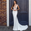 CW584 Elegant Deep V-Neck Mermaid Wedding Dresses