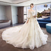 CW182 Princess Lace Long Sleeve Wedding gown with royal train
