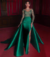 LG299 Satin Evening Gown with overskirt ( Custom Colors )