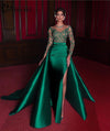 LG299 Satin Evening Gown with overskirt ( Custom Colors )