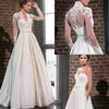 CW267 Elegant long sleeve satin Wedding Dress with jacket