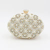 CB155 Egg Shape Peals diamonds beaded Evening Clutch Bag
