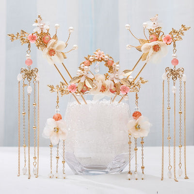 BJ216 Chinese flower tassel Bridal Hair jewelry sets