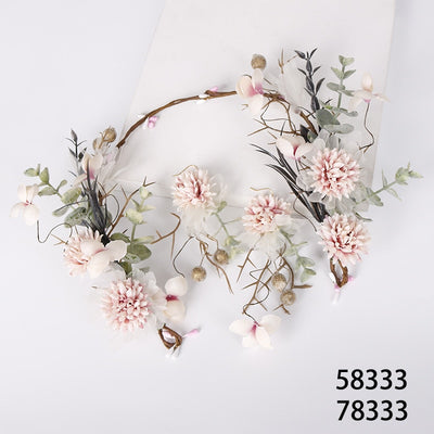 BJ340 : 3Pcs Flowers Wedding hair jewelry sets (headband+ earrings)