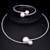BJ52 Set of simulated Pearl Necklace +Bracelet
