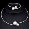 BJ52 Set of simulated Pearl Necklace +Bracelet