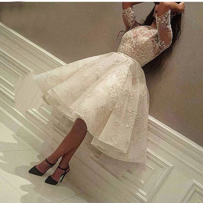 SS191 Half Sleeve Knee Length Wedding dress
