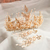 BJ427 Simulated-pearl Bridal Jewelry sets ( Crown+Earrings )
