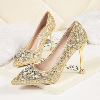 BS136 Elegant Glitter Bridal Heels ( 5 Colors )