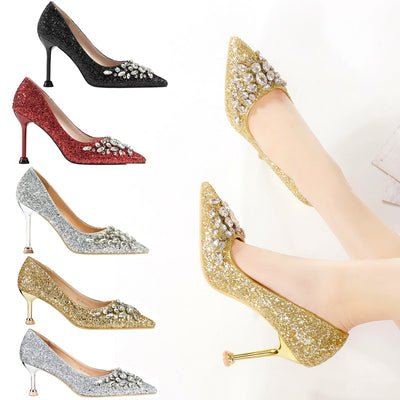 BS136 Elegant Glitter Bridal Heels ( 5 Colors )