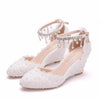 BS178-1 : 9 styles White Lace Wedding Shoes