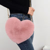CB153 Heart Shaped Faux Fur Purse(7 Colors)